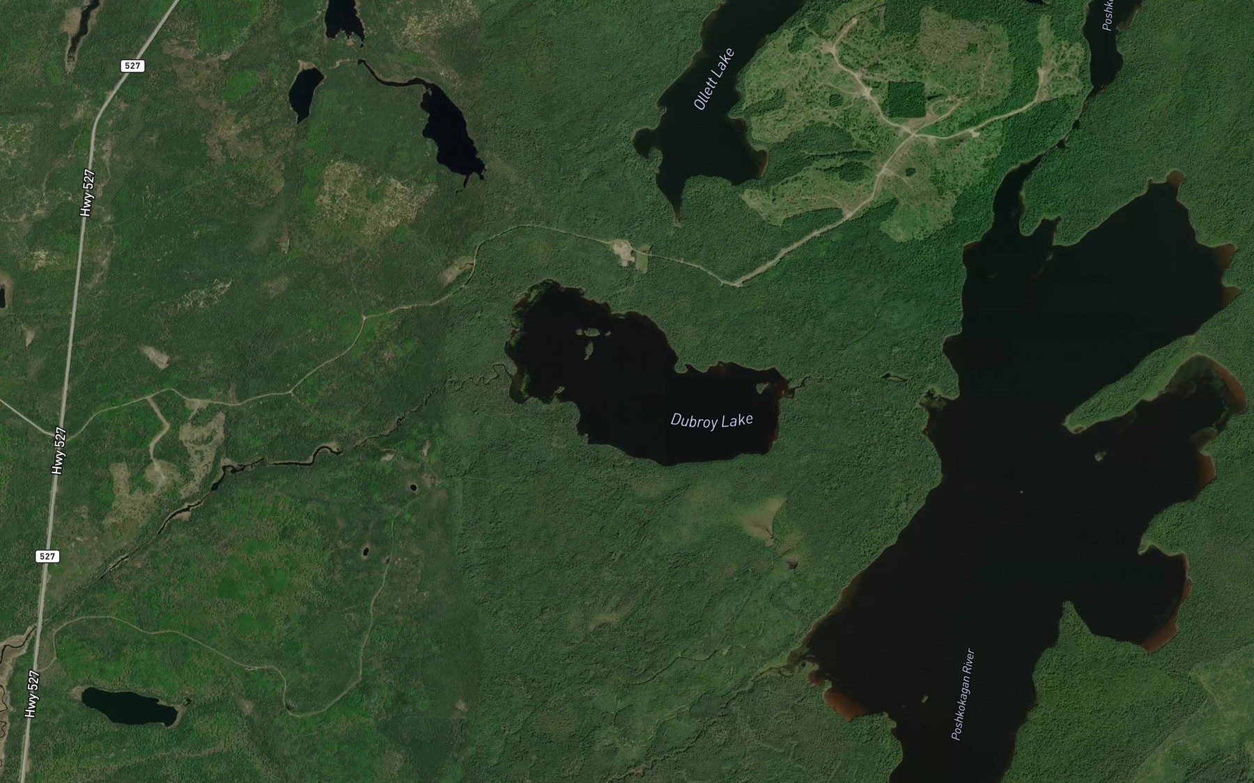Satellite map of the Dubroy Lake