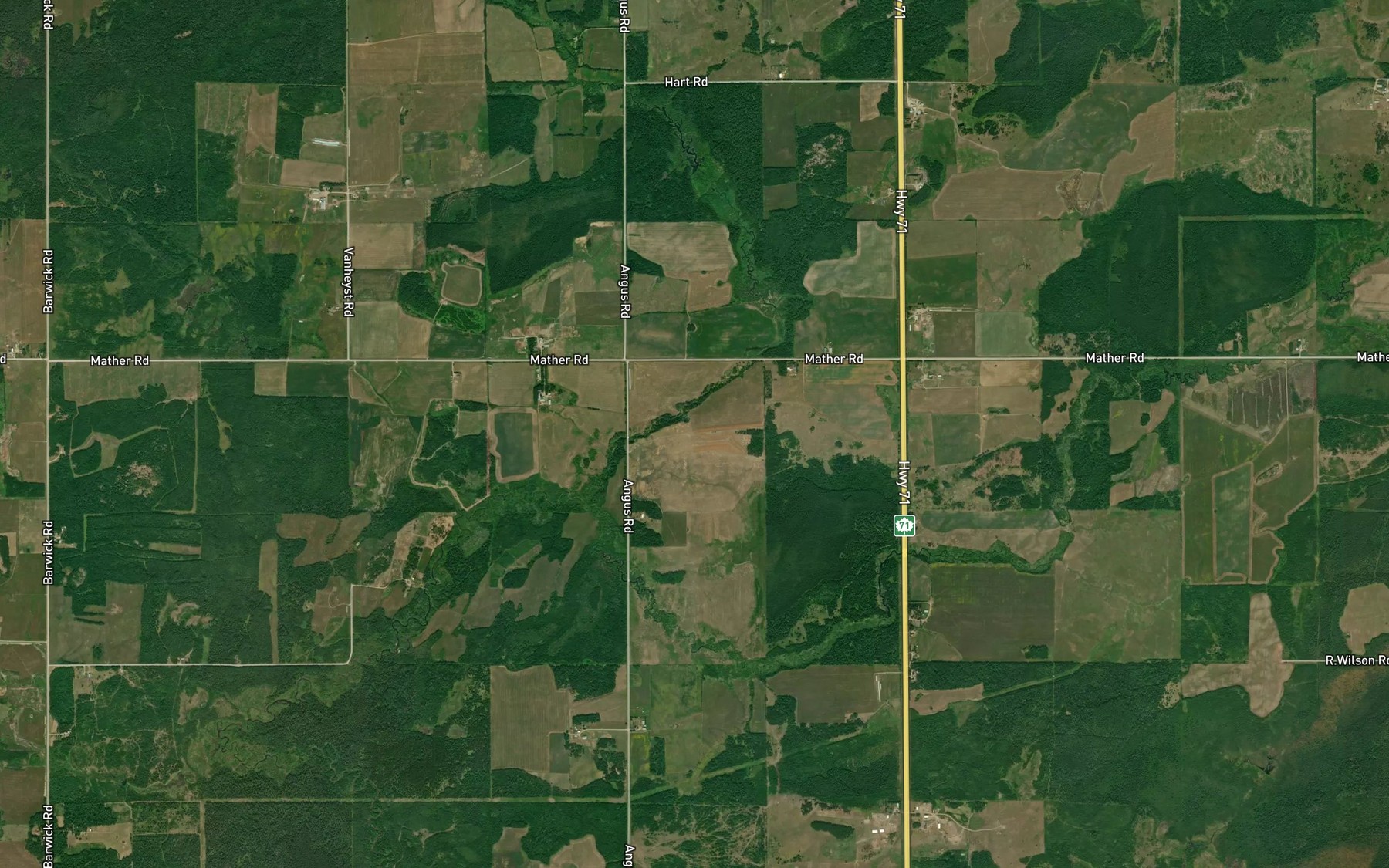 Satellite map of the Mather I Creek