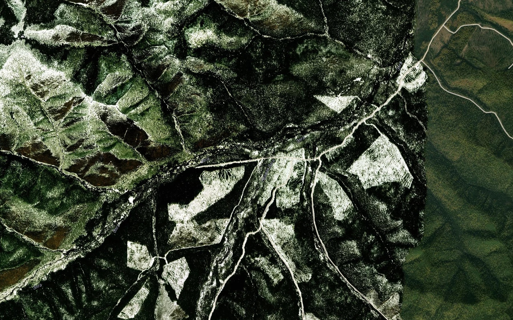 Satellite map of the Levaya Elga