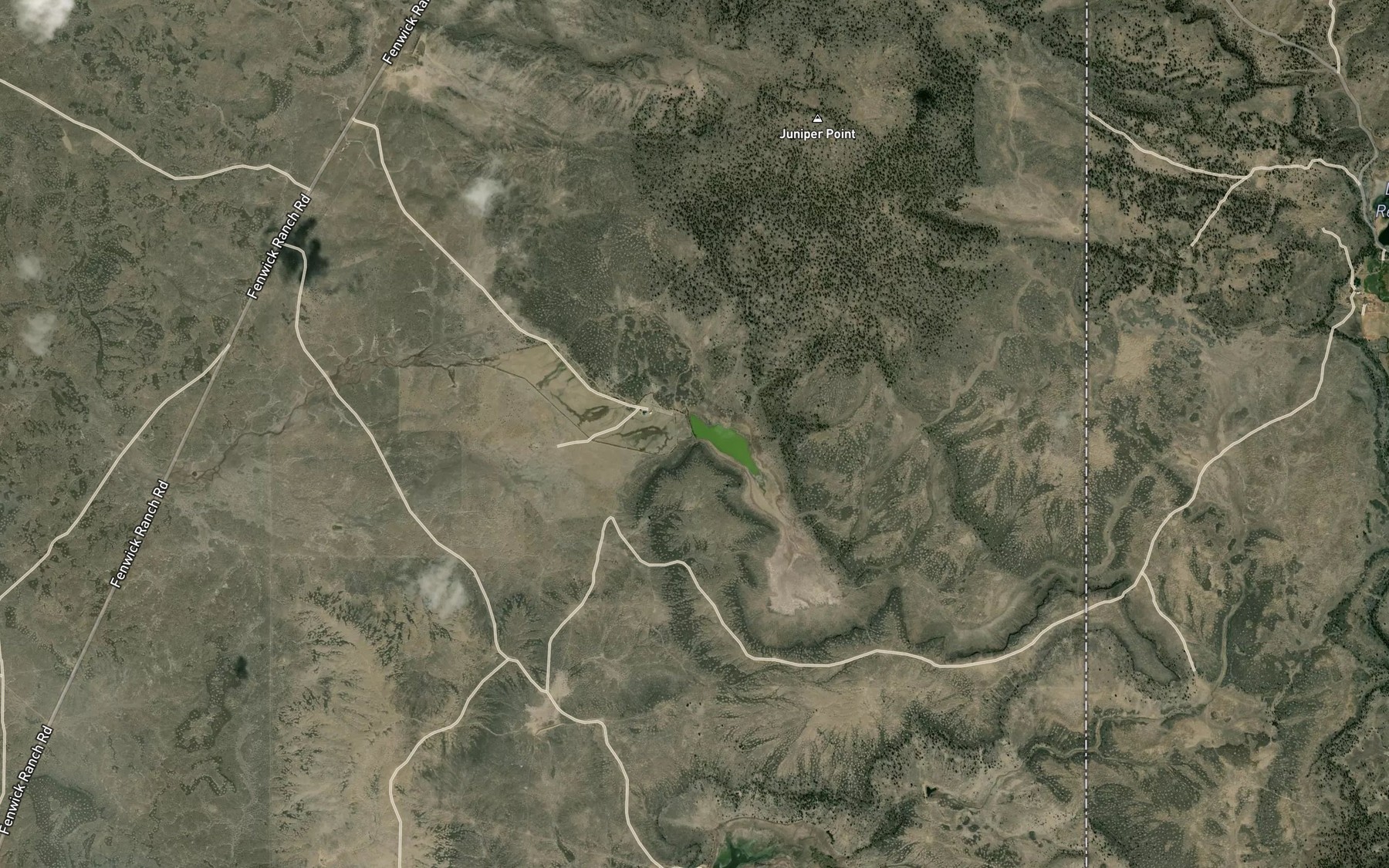 Satellite map of the Parker Reservoir