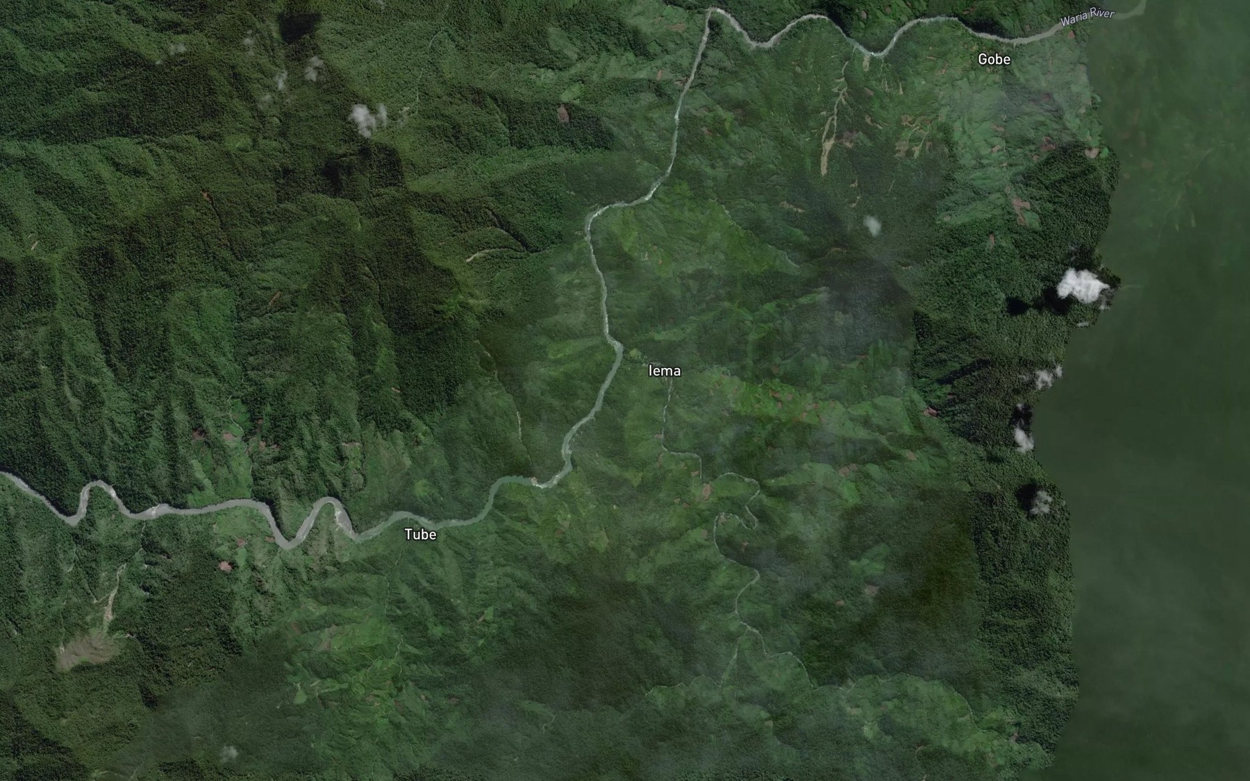 Satellite map of the Gani Creek