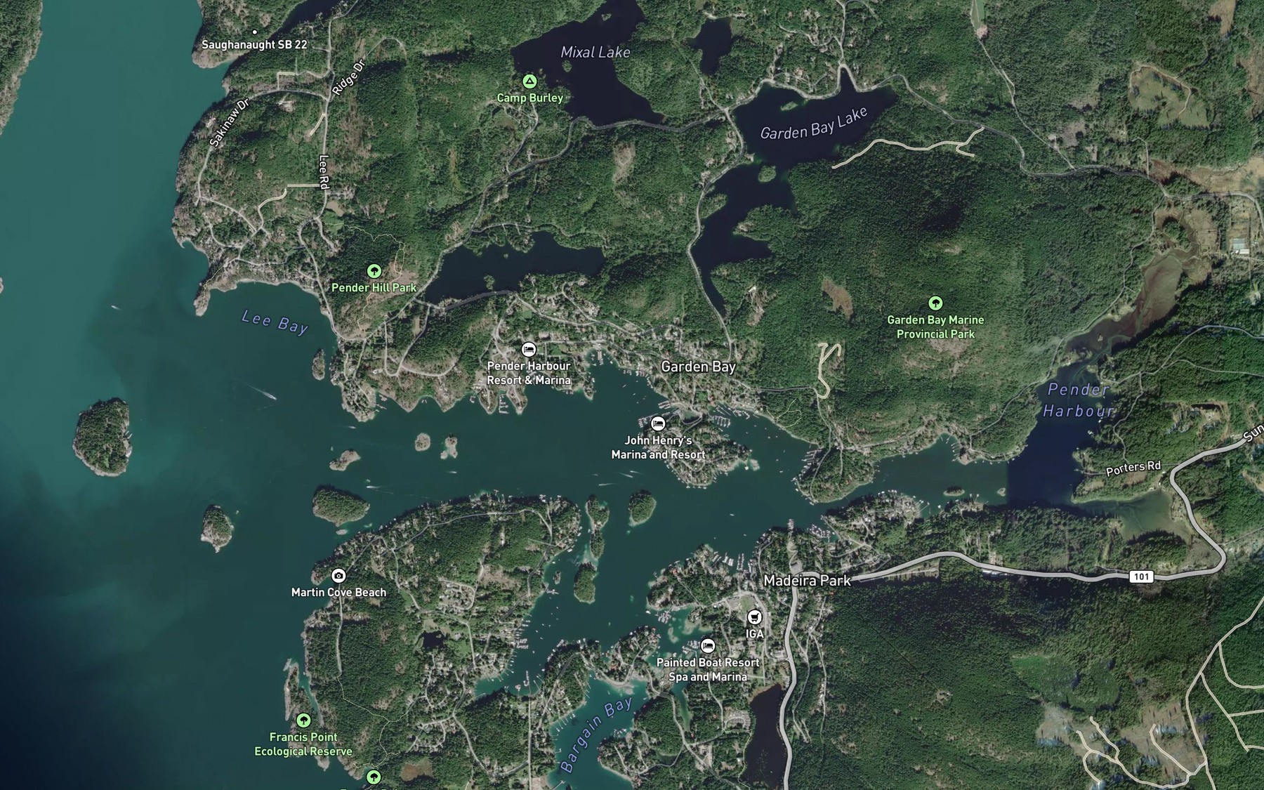 Satellite map of the Hospital Bay