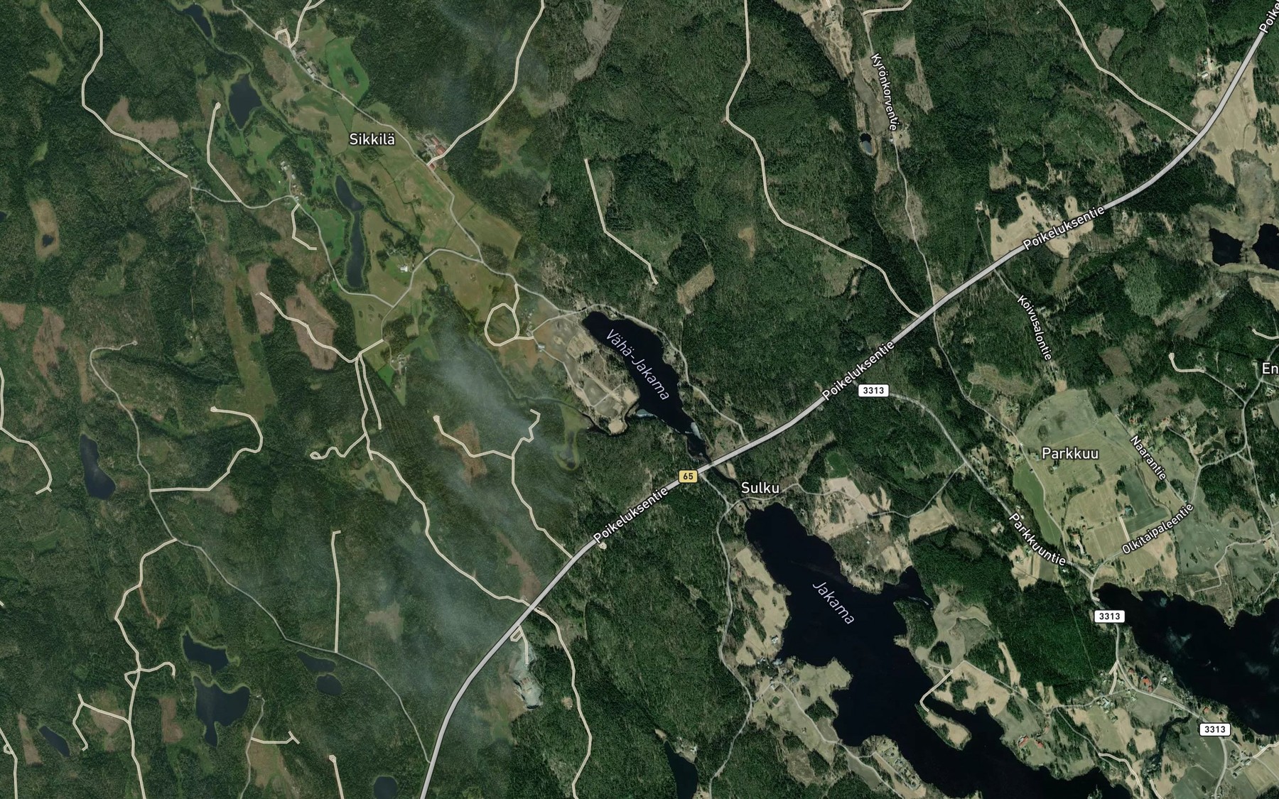 Satellite map of the Sikkilanjoki