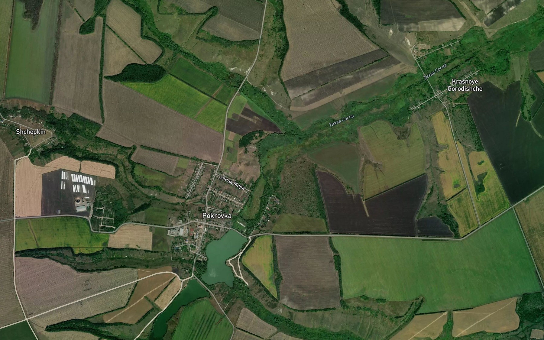Satellite map of the Sosna