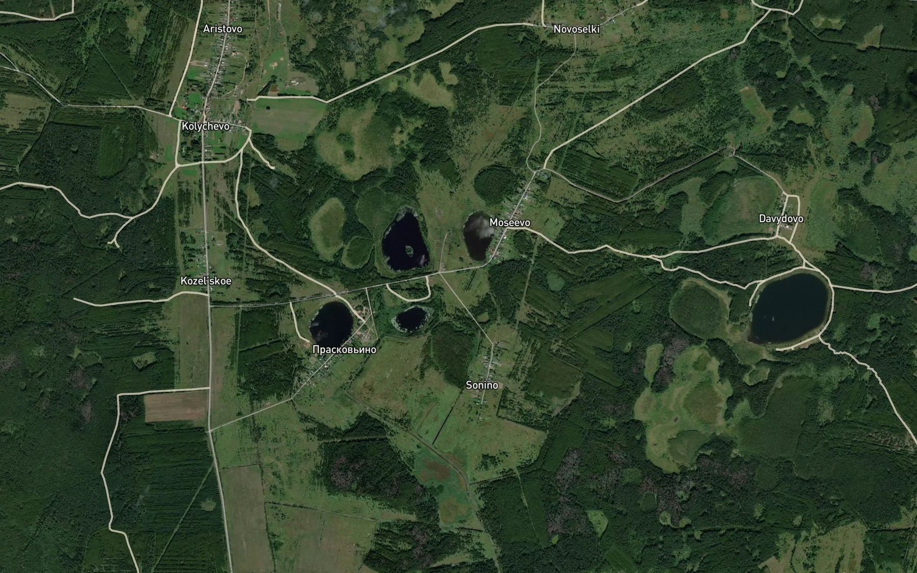Satellite map of the Ozero Stroganets