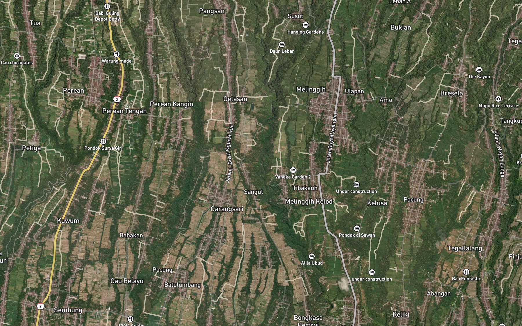 Satellite map of the Telabah Sangeh