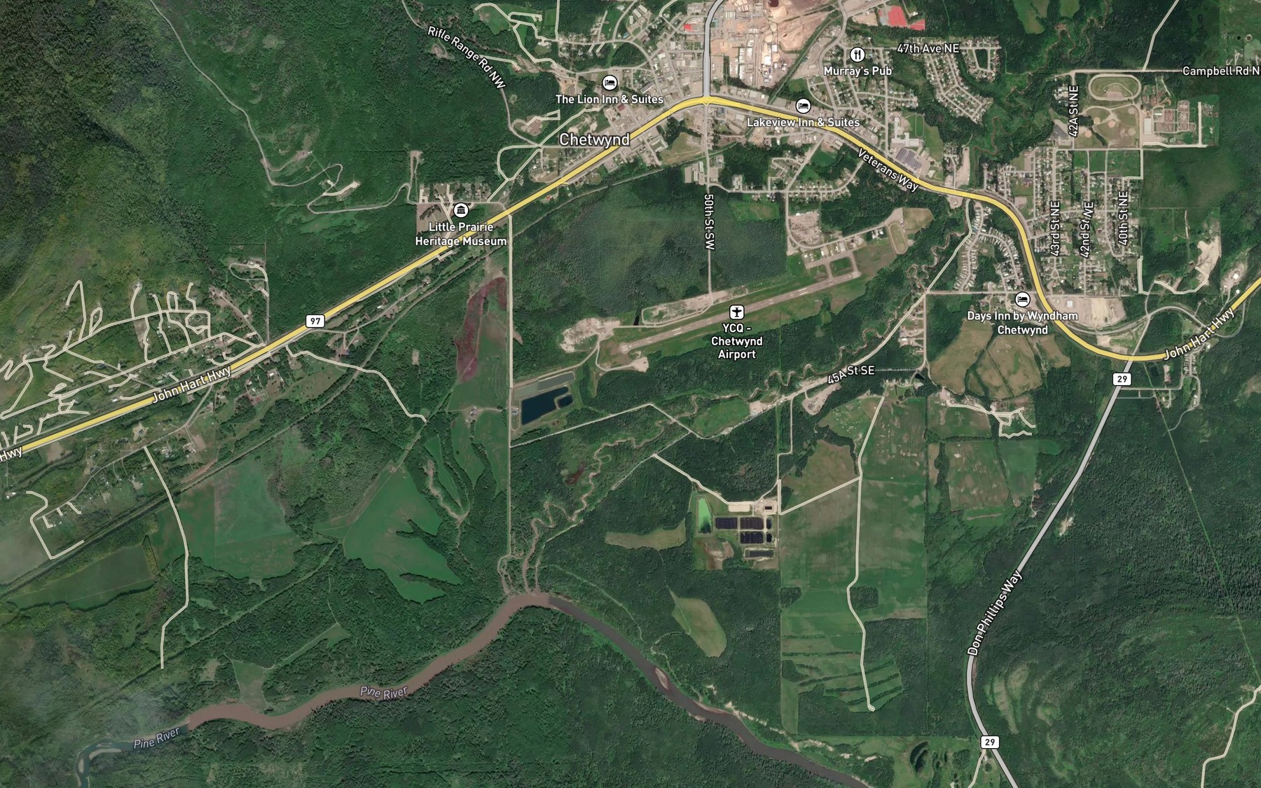 Satellite map of the Windrem Creek