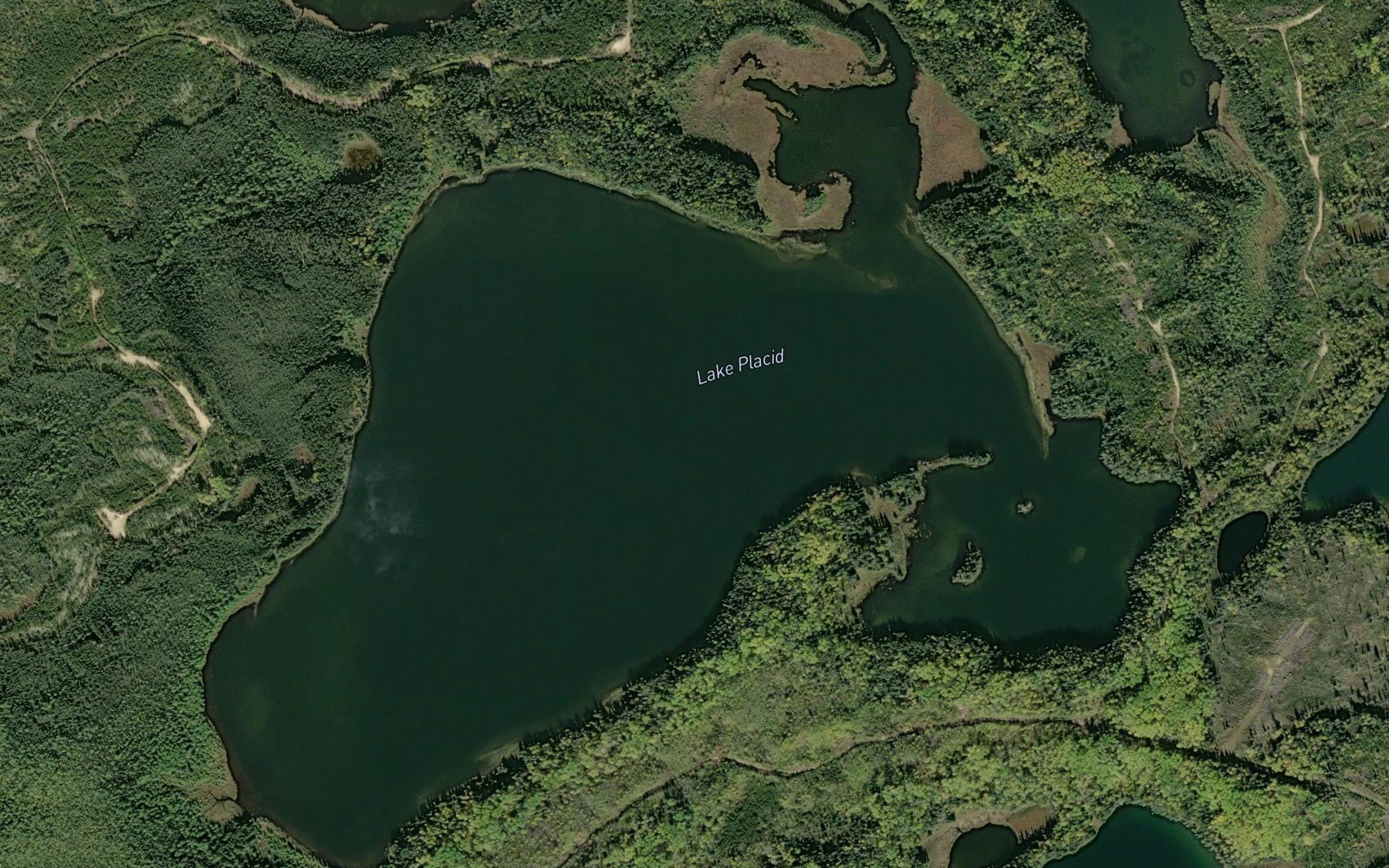 Satellite map of the Lake Placid