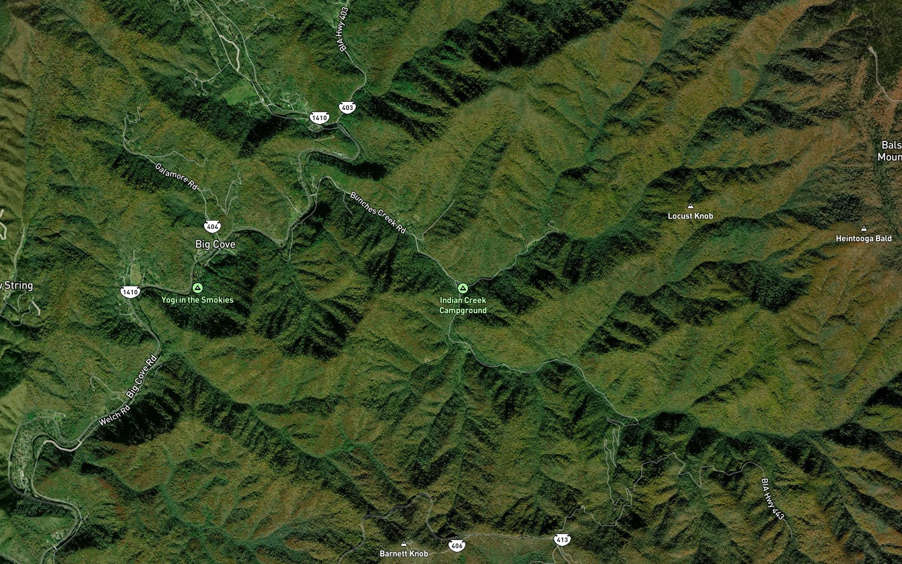 Satellite map of the Redman Creek