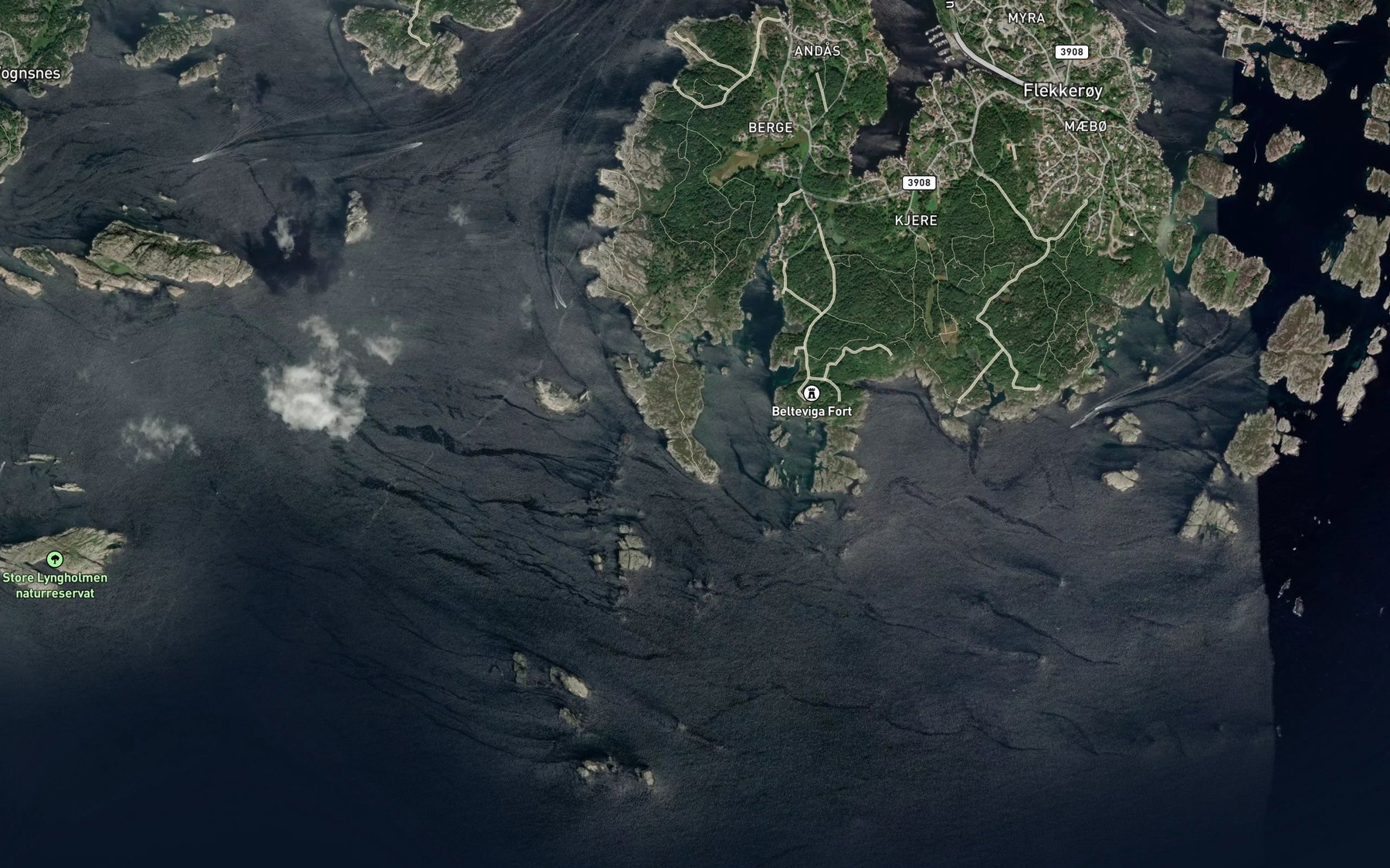 Satellite map of the Malebukta