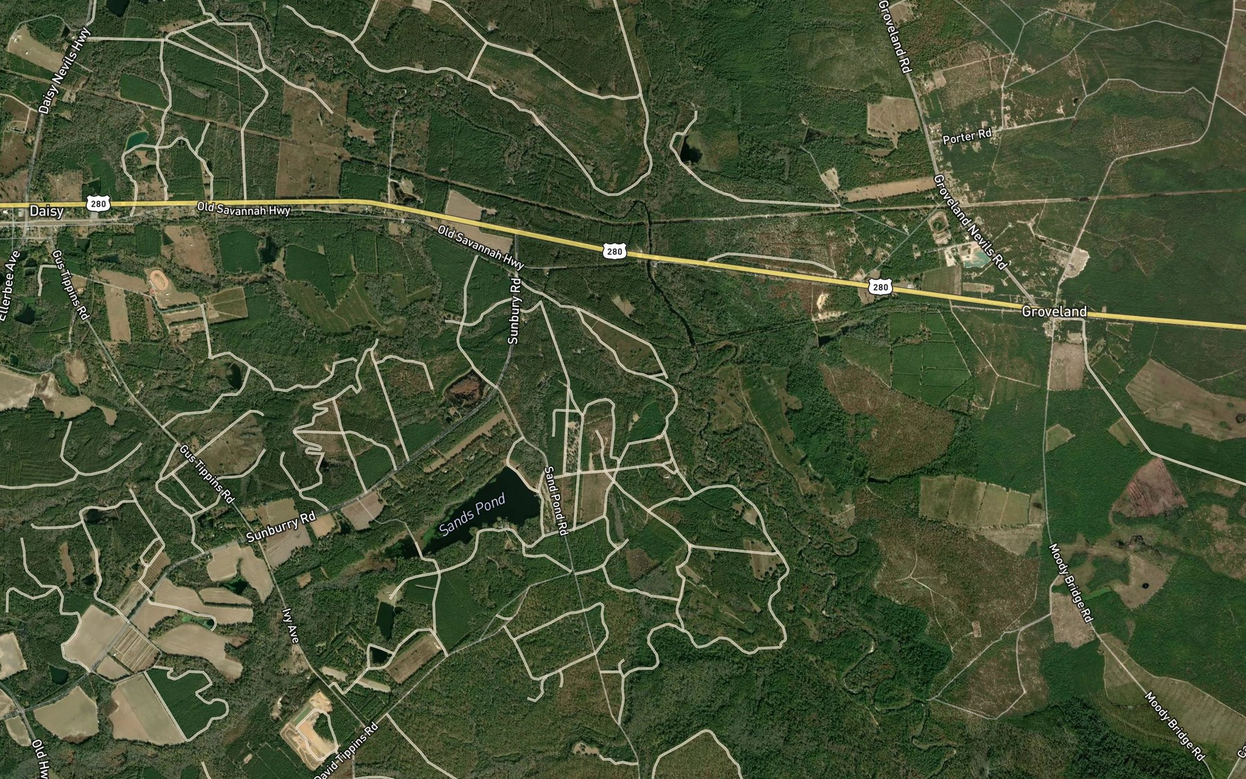 Satellite map of the Little Bull Creek