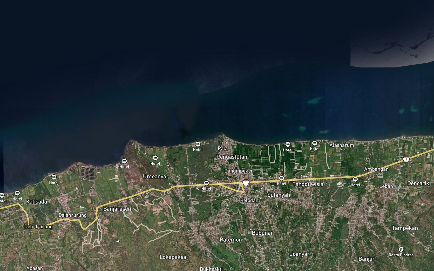 Satellite map of the Tukad Saba