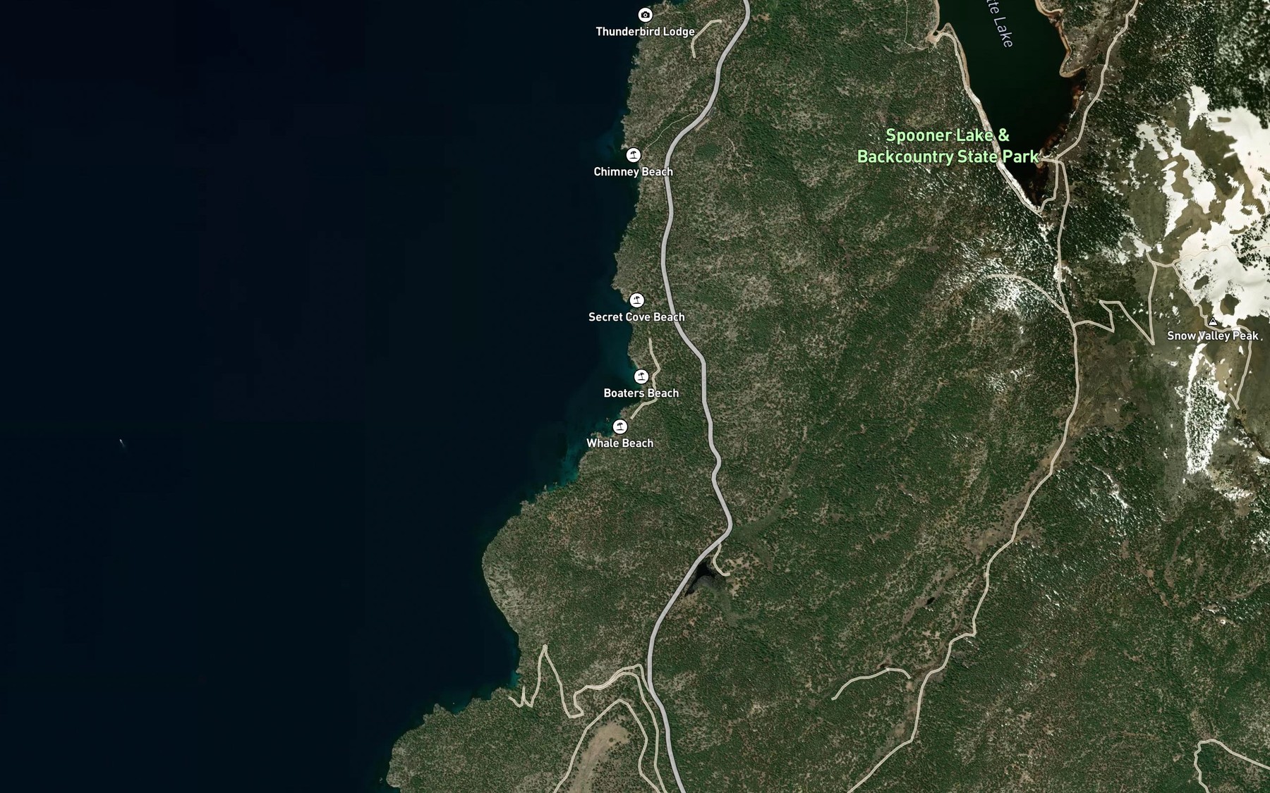 Satellite map of the Secret Harbor Creek