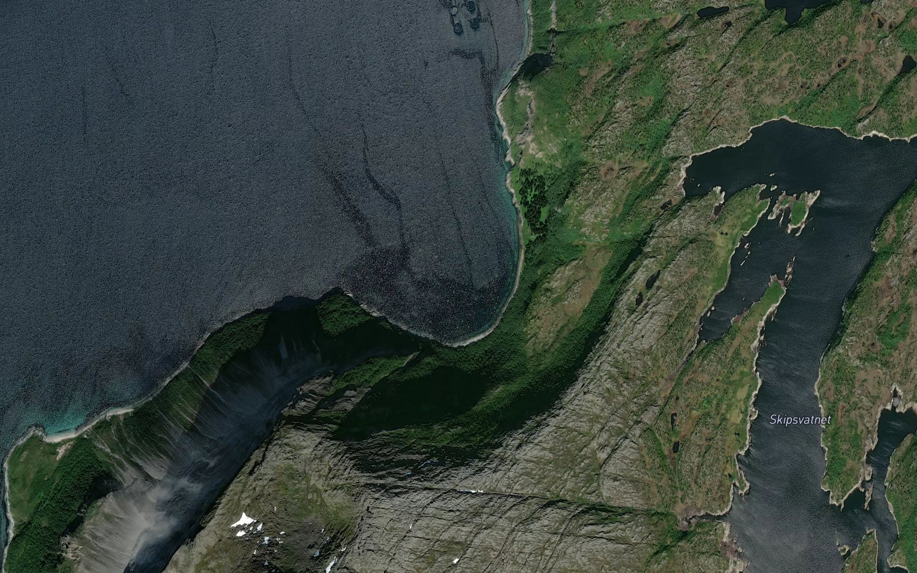 Satellite map of the Hallevika