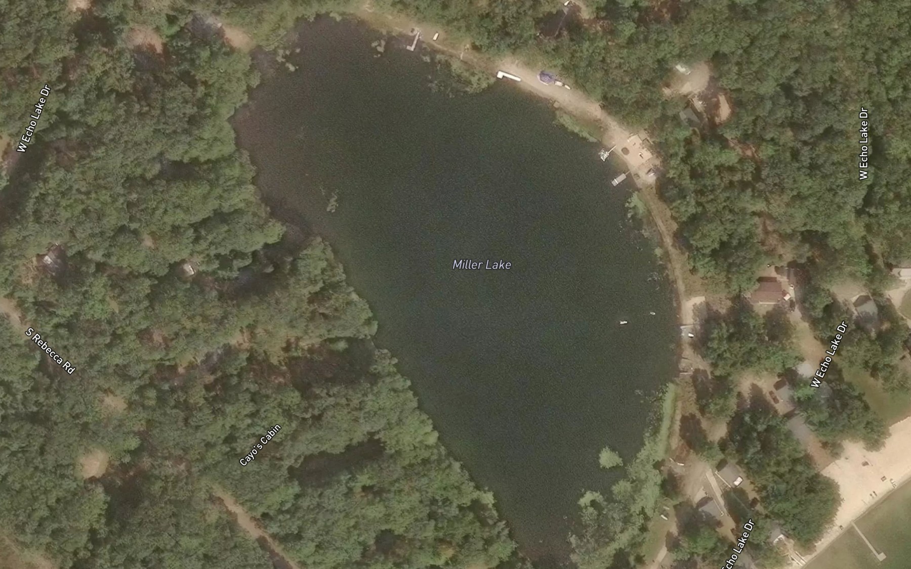 Satellite map of the Miller Lake