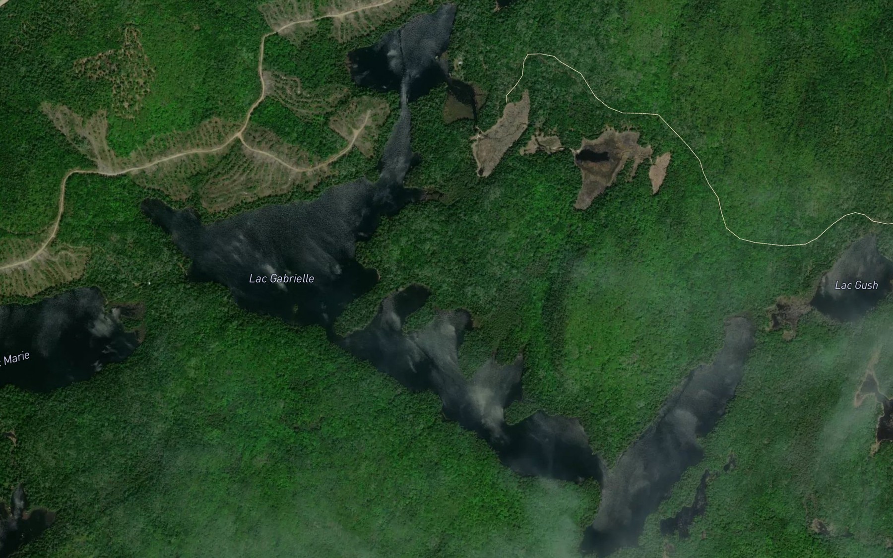 Satellite map of the Lac Gabrielle
