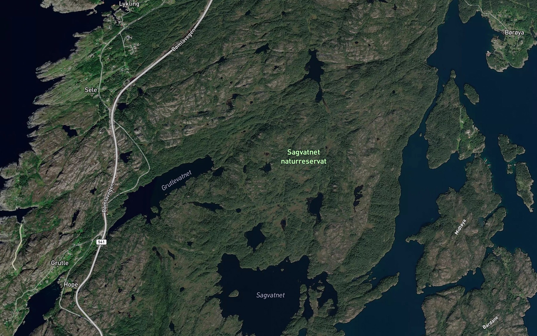 Satellite map of the Smikketjornane