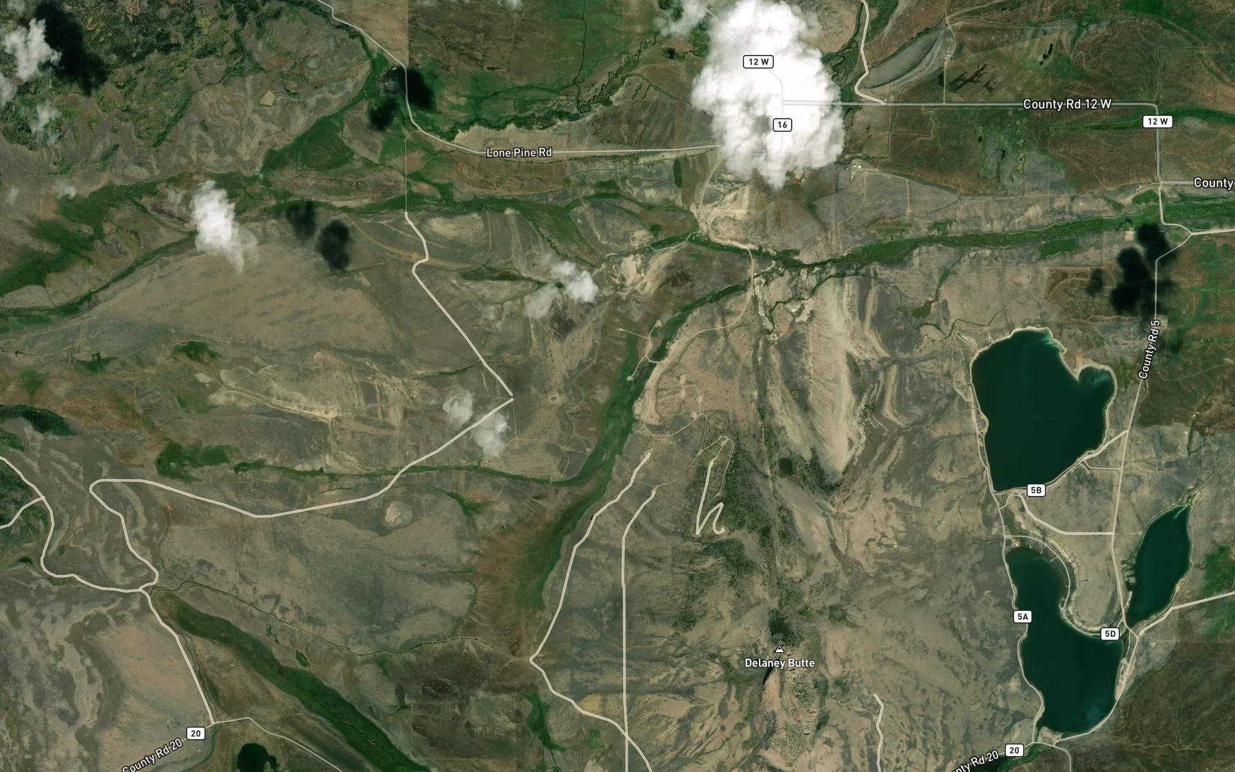Satellite map of the Spring Gulch Ditch