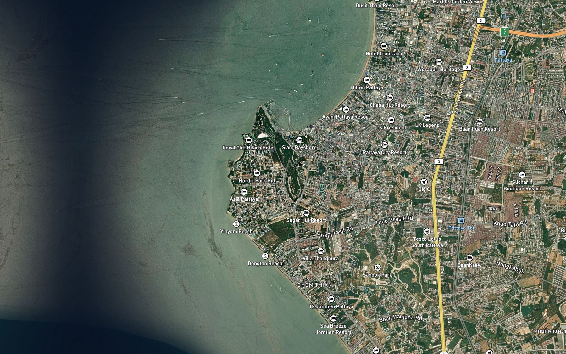 Satellite map of the Ao Chek