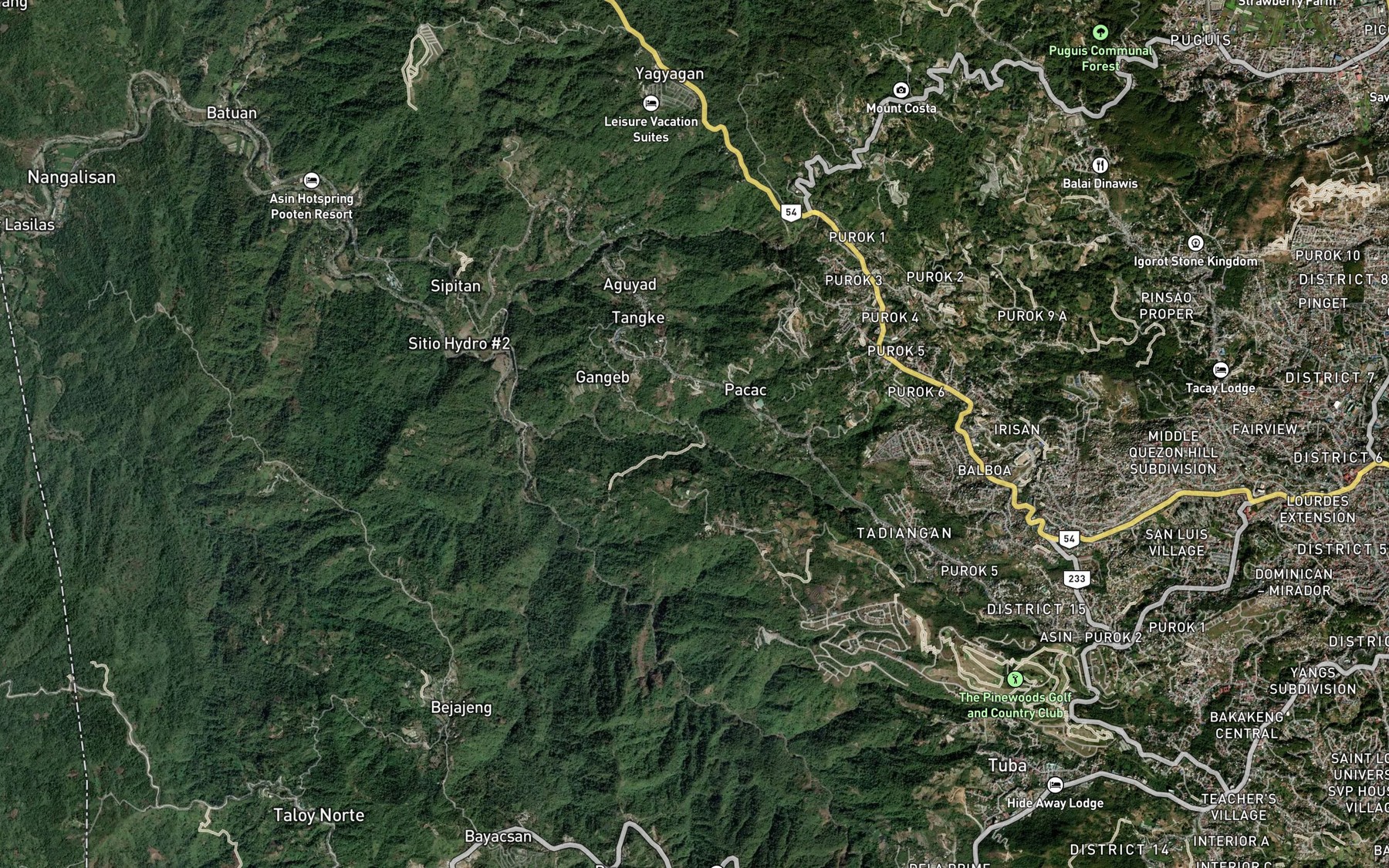 Satellite map of the Timber Creek