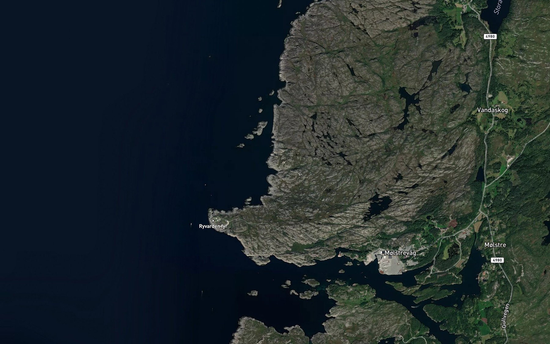 Satellite map of the Djupevika