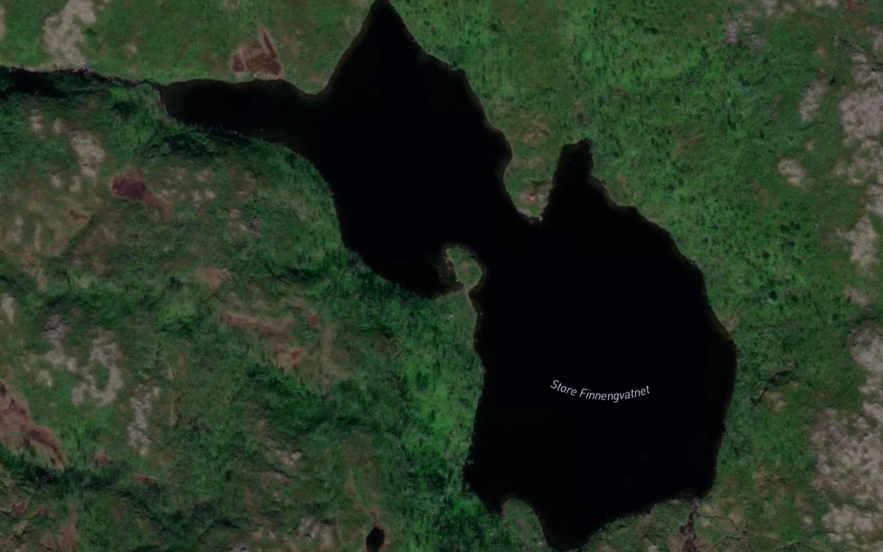 Satellite map of the Store Finnengvatnet