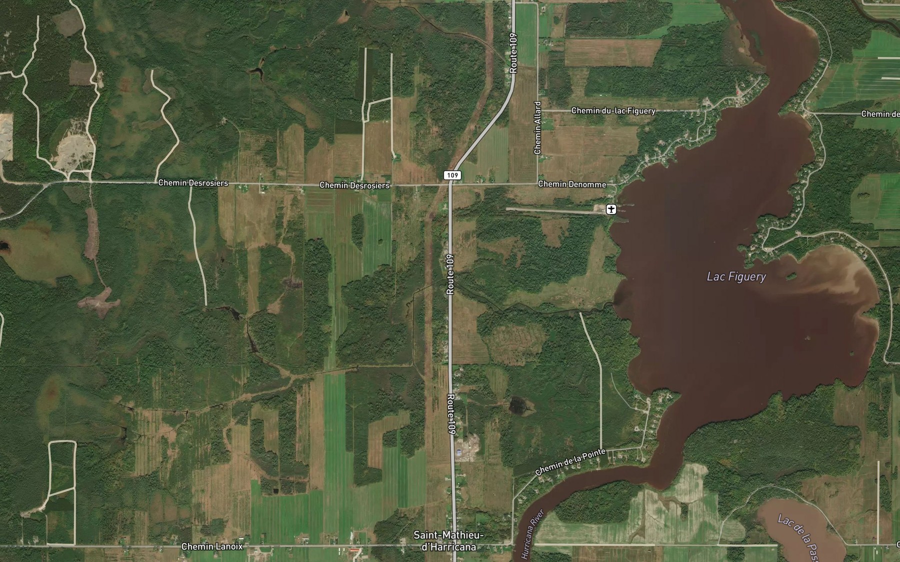 Satellite map of the Cours d'eau Valliere