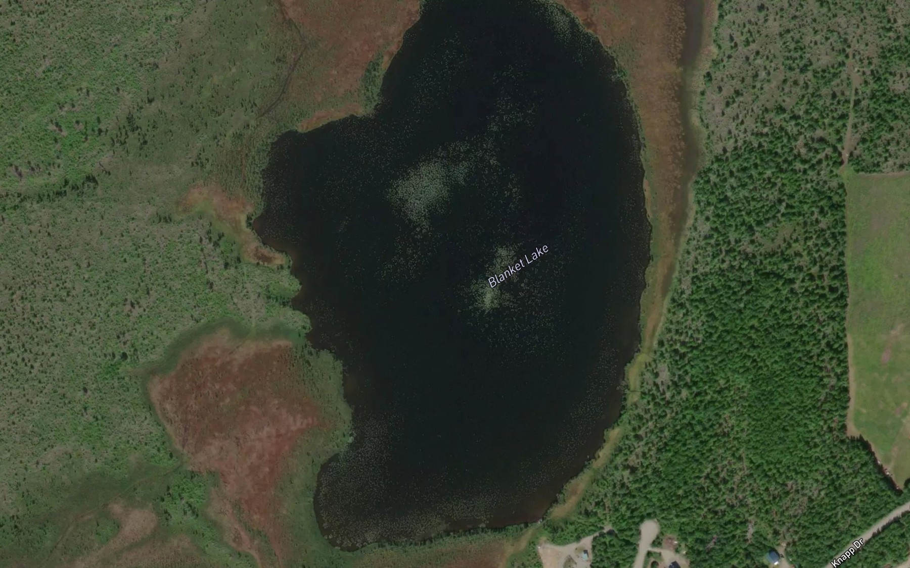 Satellite map of the Blanket Lake