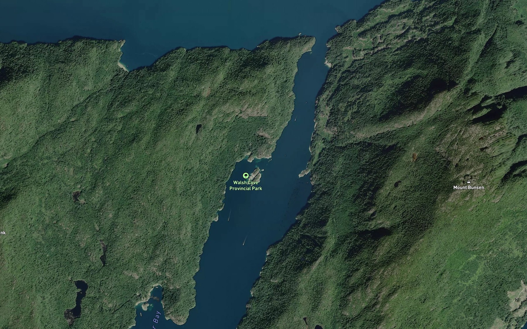 Satellite map of the False Passage