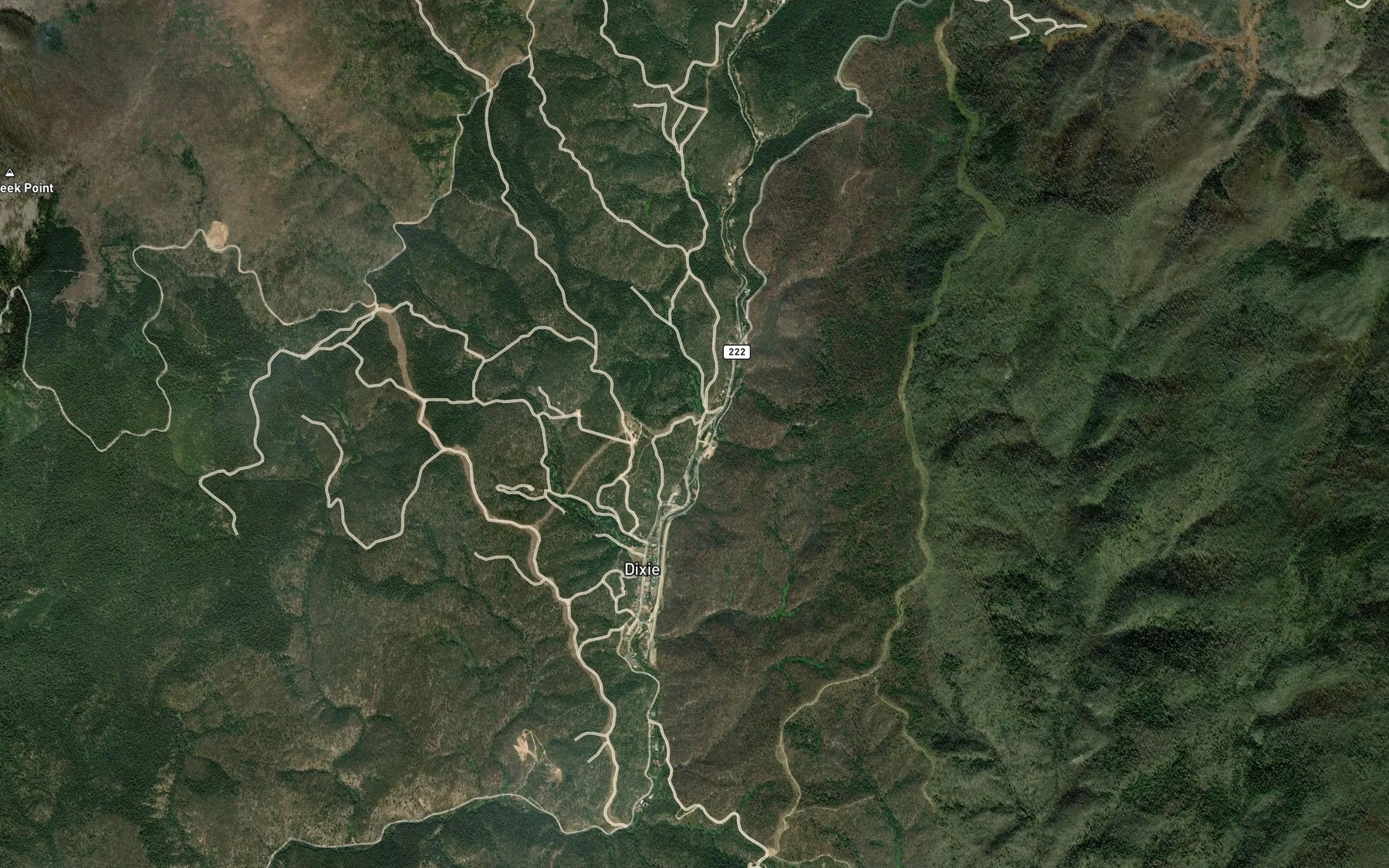 Satellite map of the Boulder Creek
