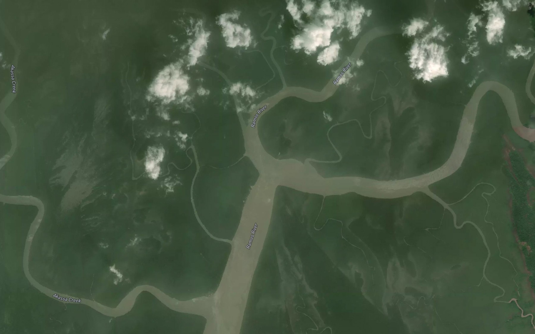 Satellite map of the Orugbene Creek