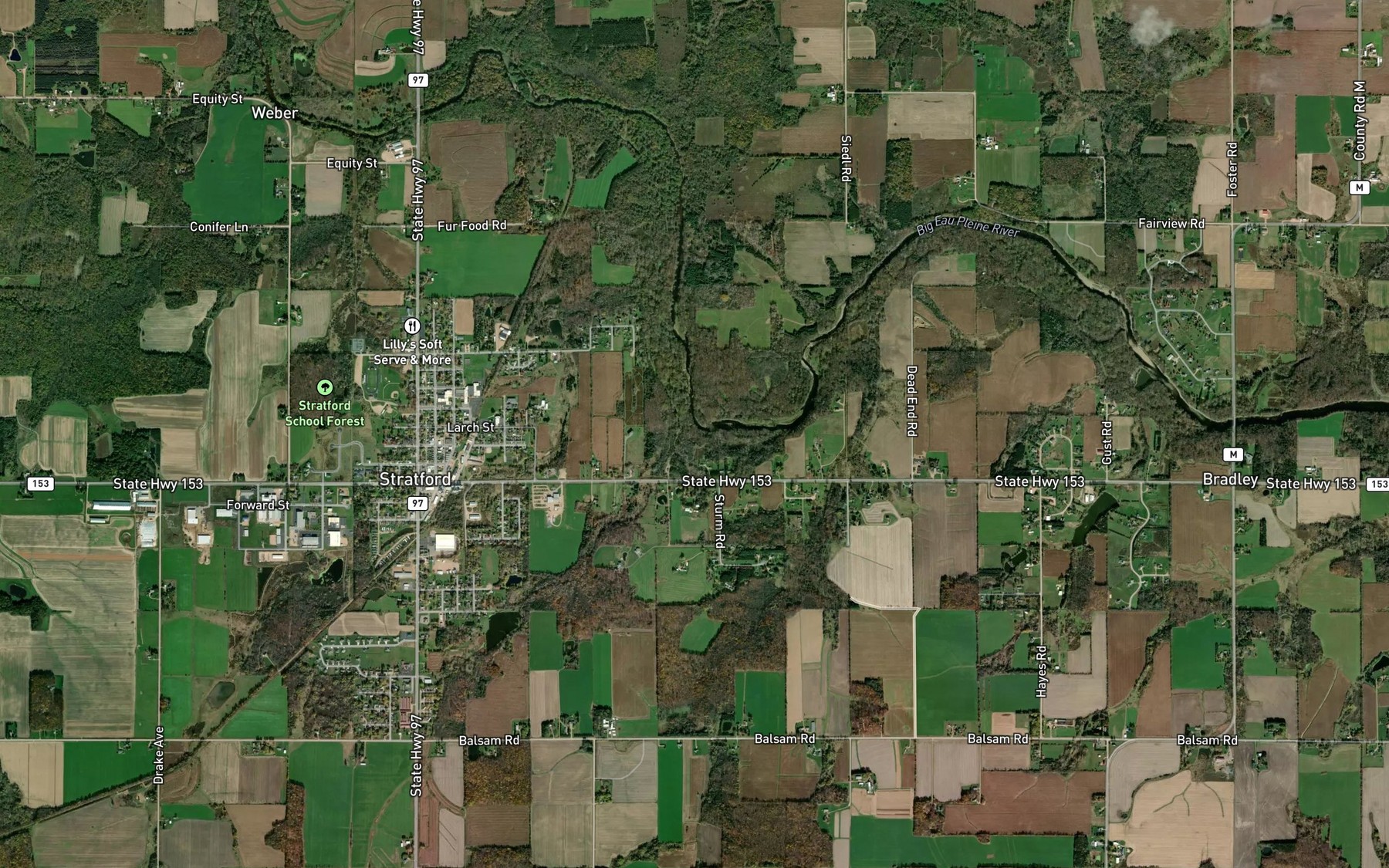 Satellite map of the Connor Mill Creek