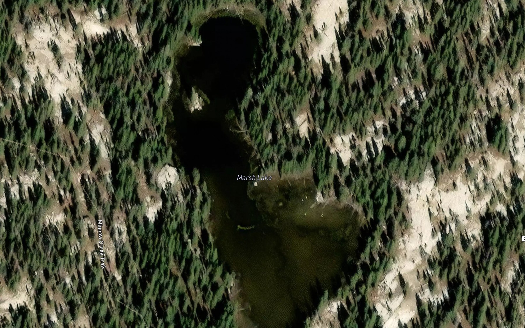 Satellite map of the Marsh Lake