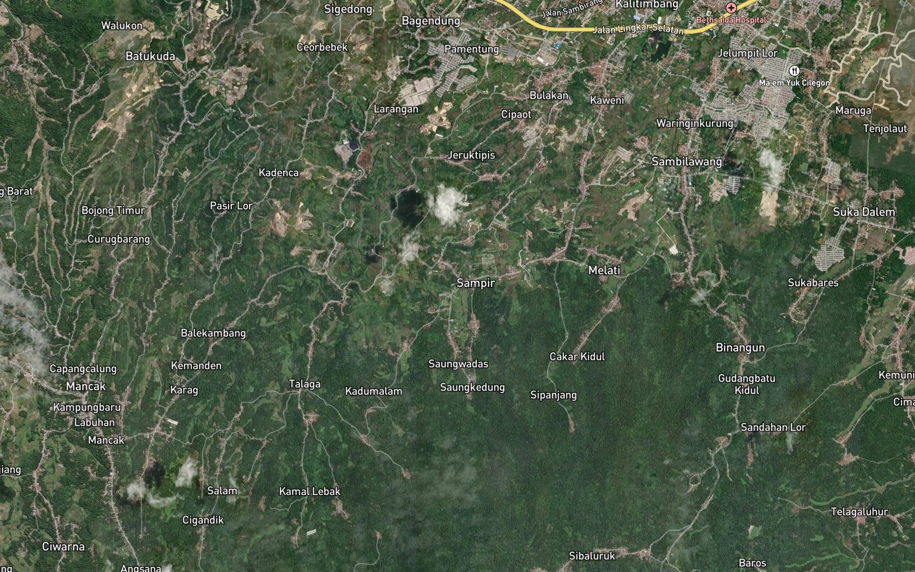 Satellite map of the Ci Leweh