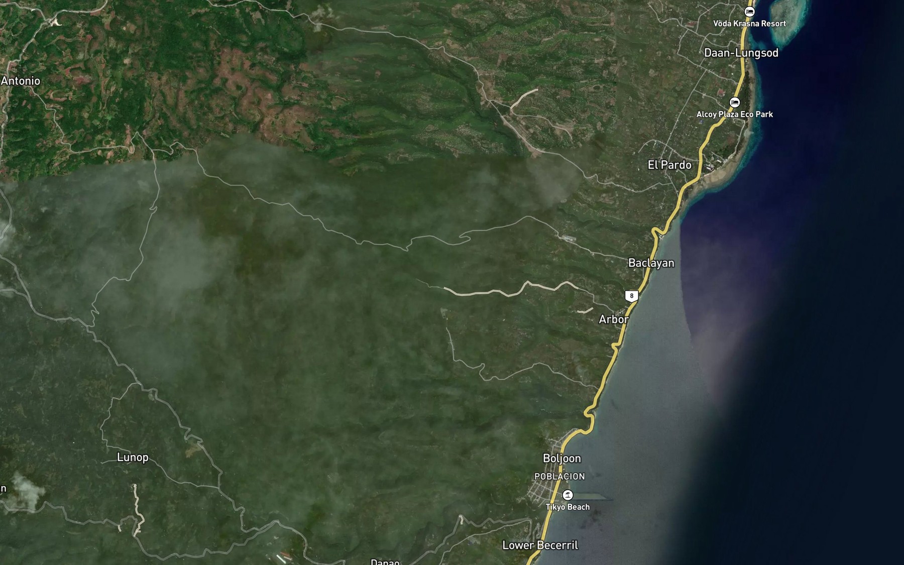 Satellite map of the Salug Creek
