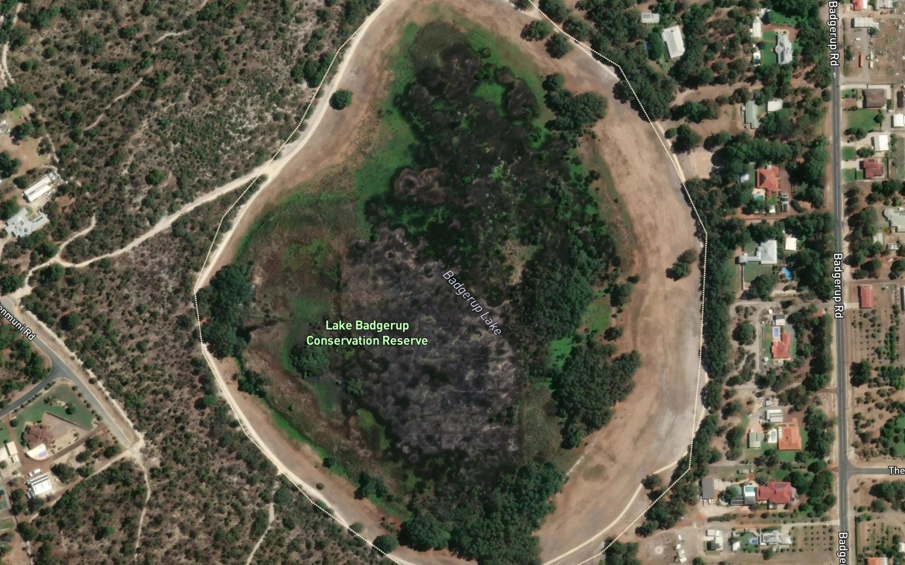 Satellite map of the Badgerup Lake