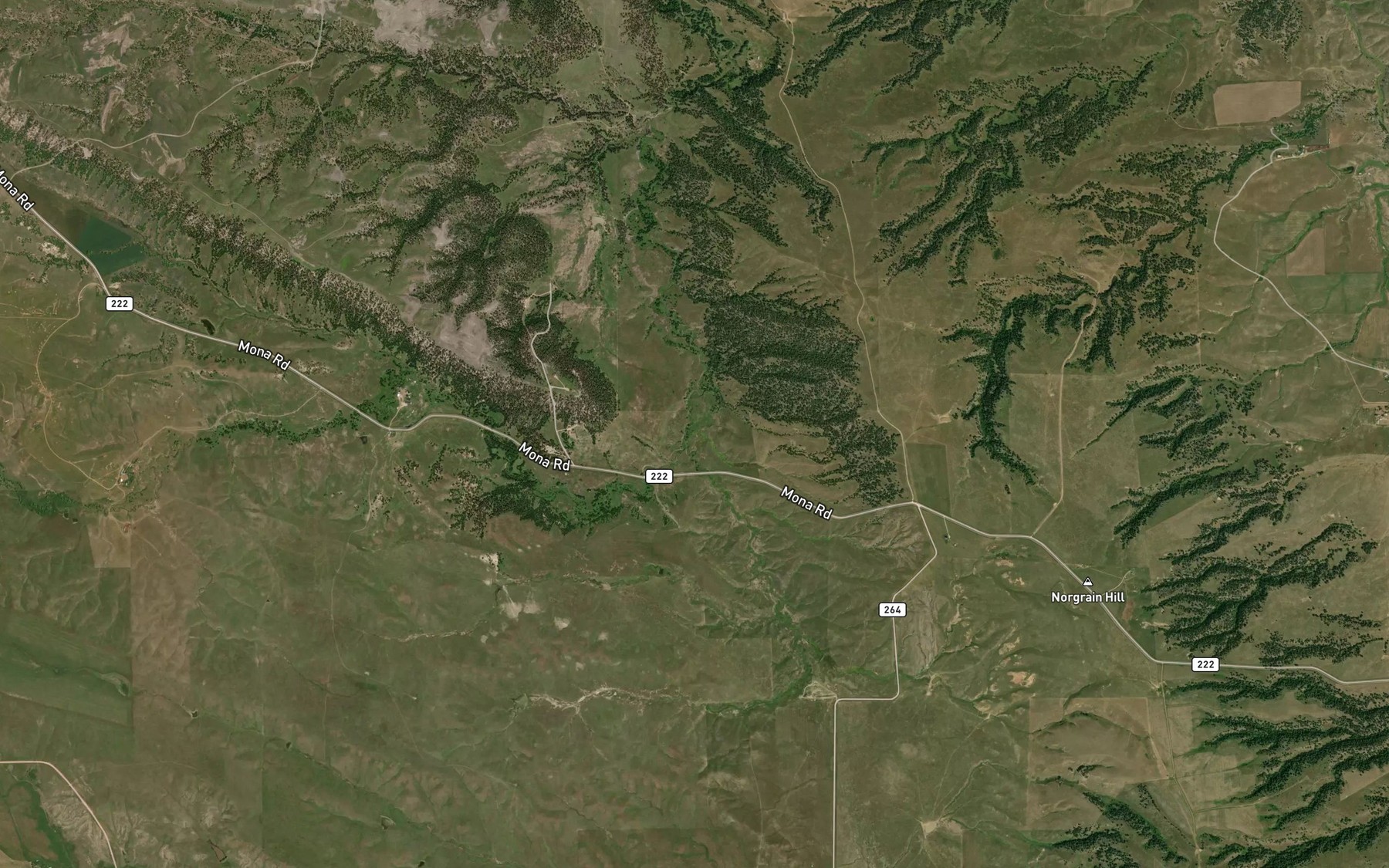 Satellite map of the Rocky Draw Creek