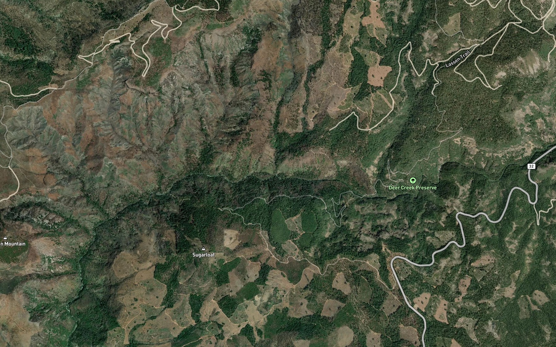 Satellite map of the Dead Horse Creek