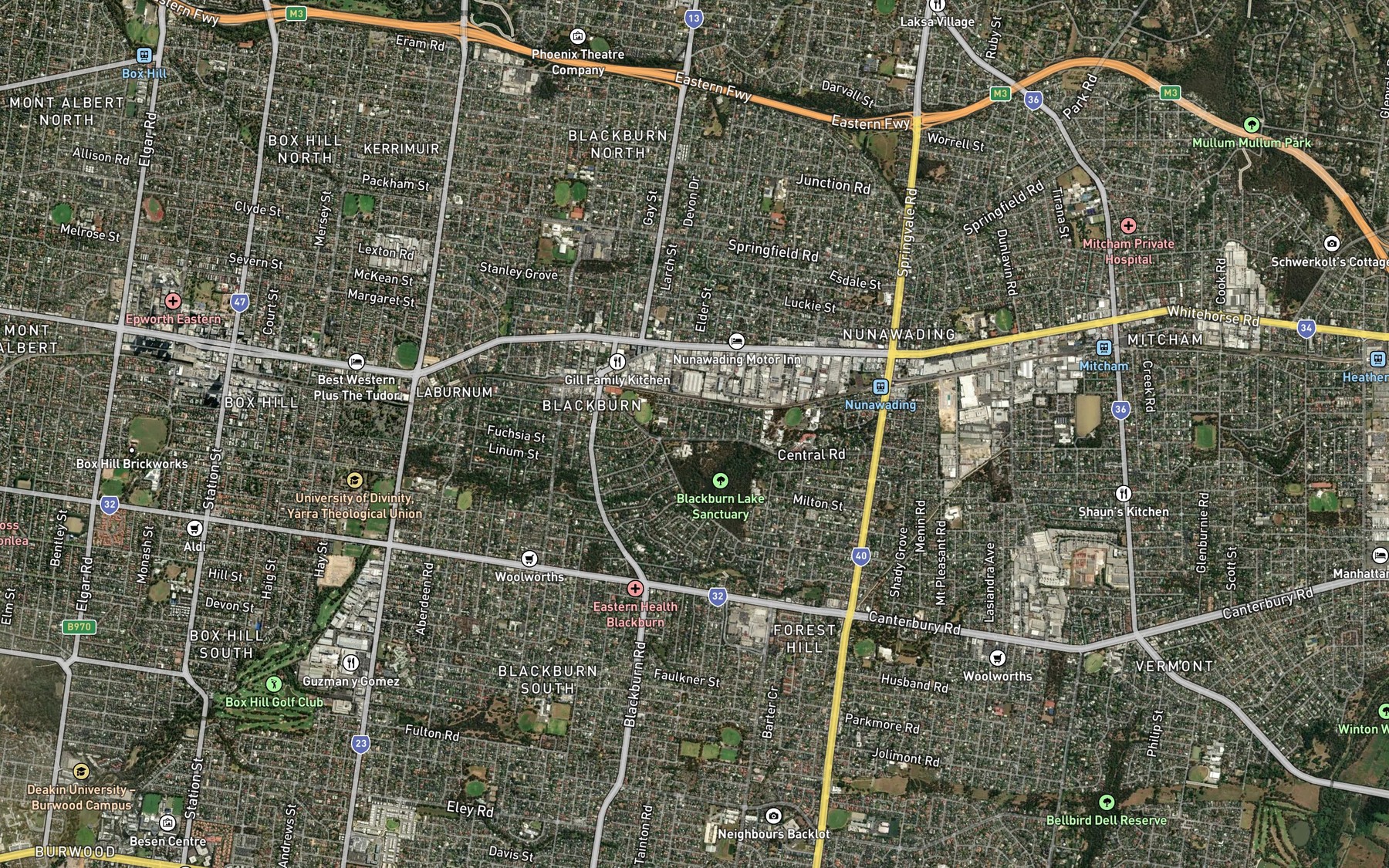 Satellite map of the Blackburn Lake