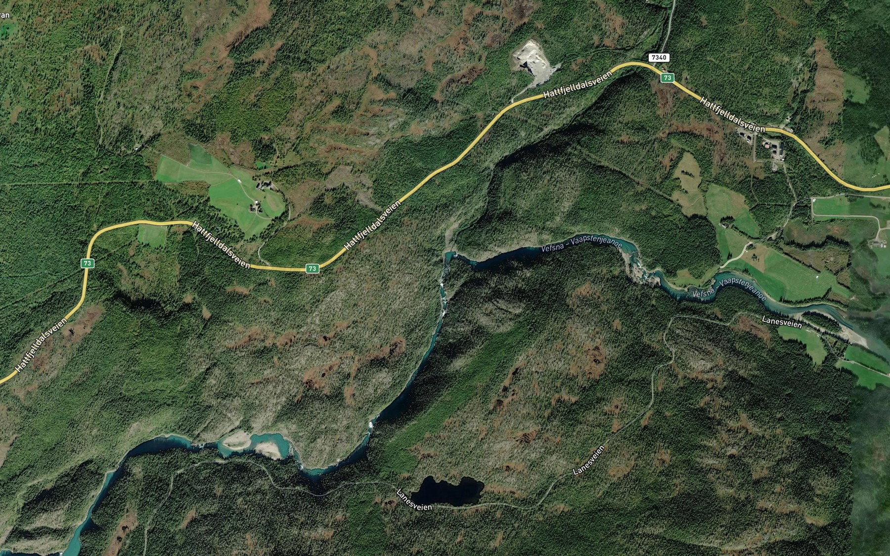 Satellite map of the Vriomforsen