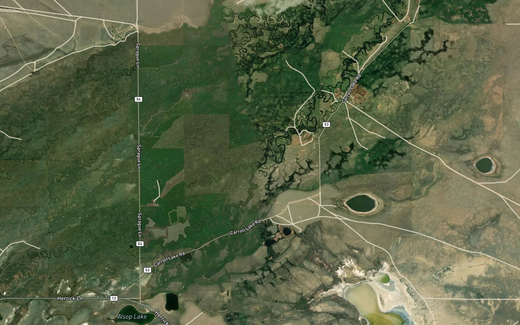 Satellite map of the Zeigler Creek
