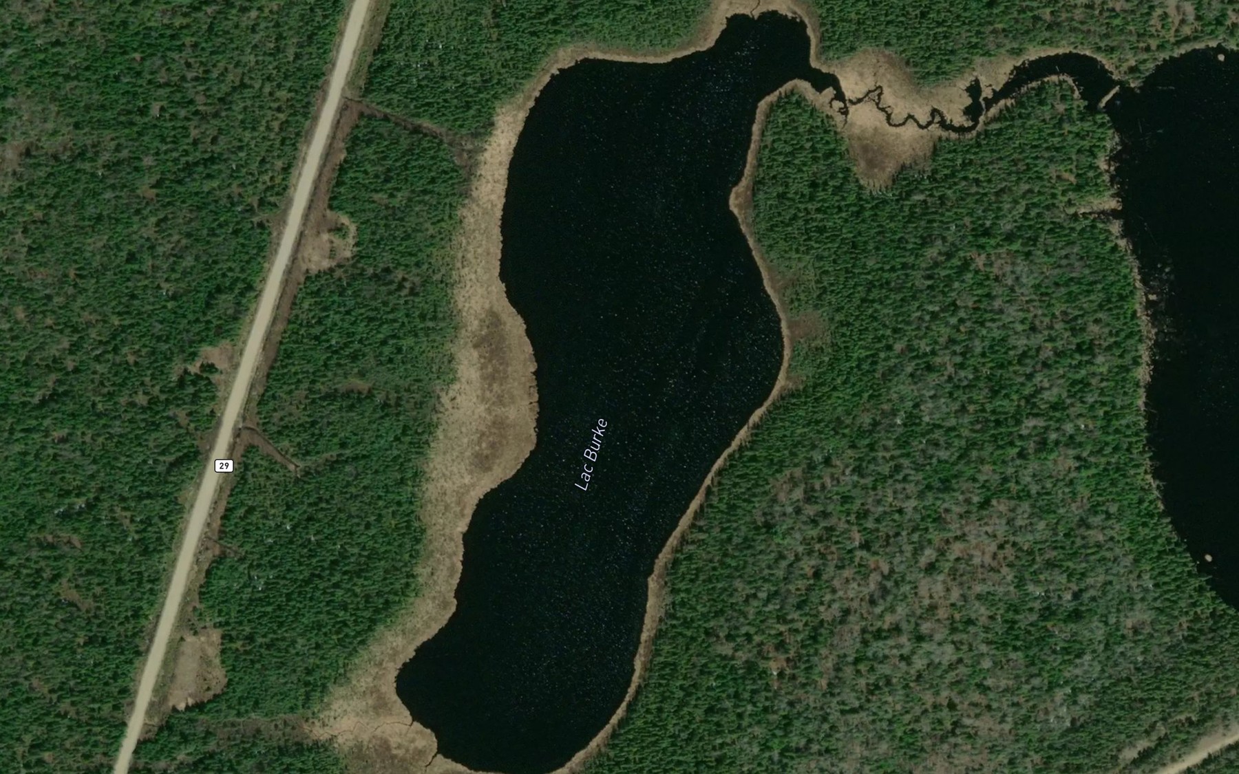 Satellite map of the Lac Burke
