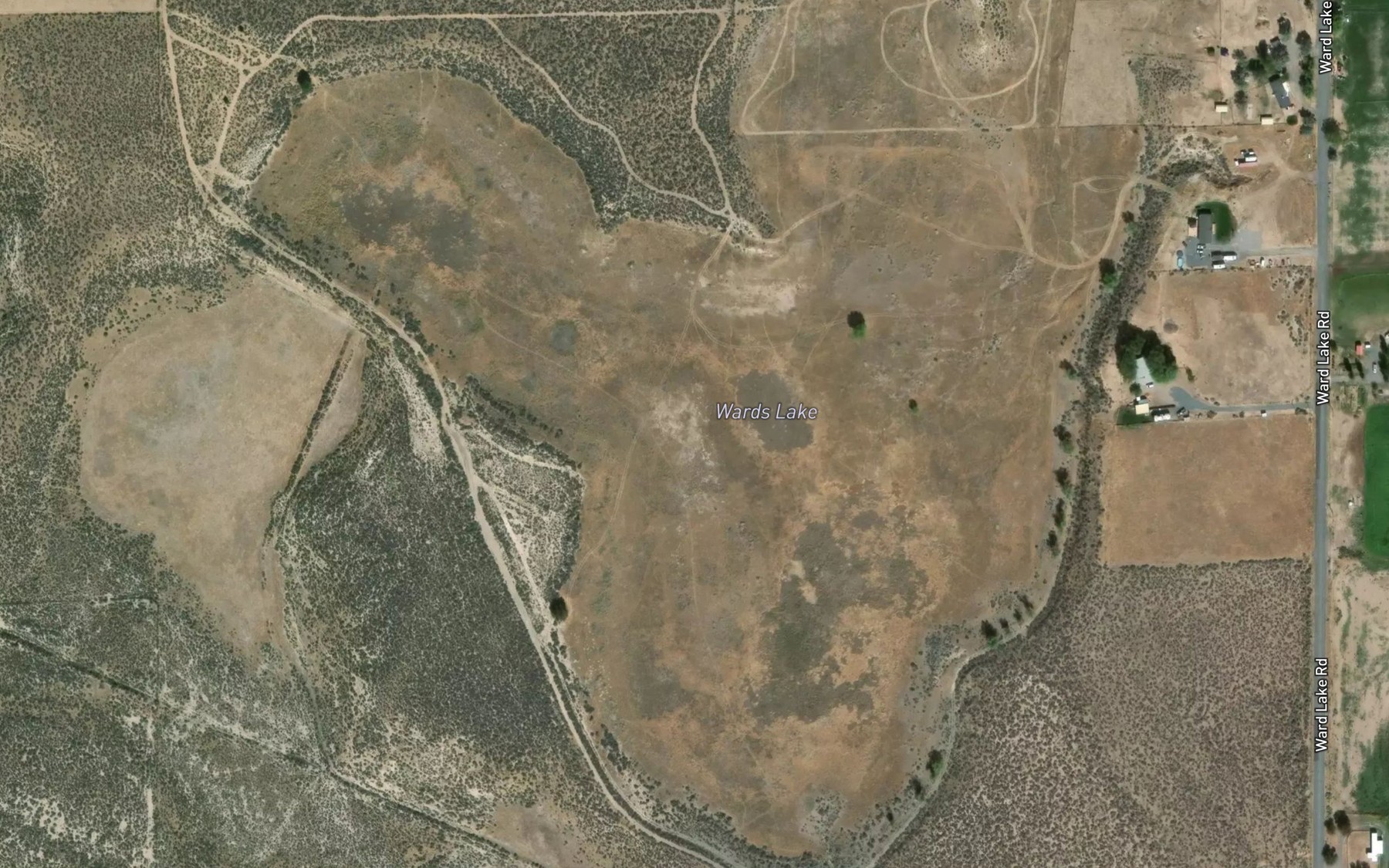 Satellite map of the Wards Lake