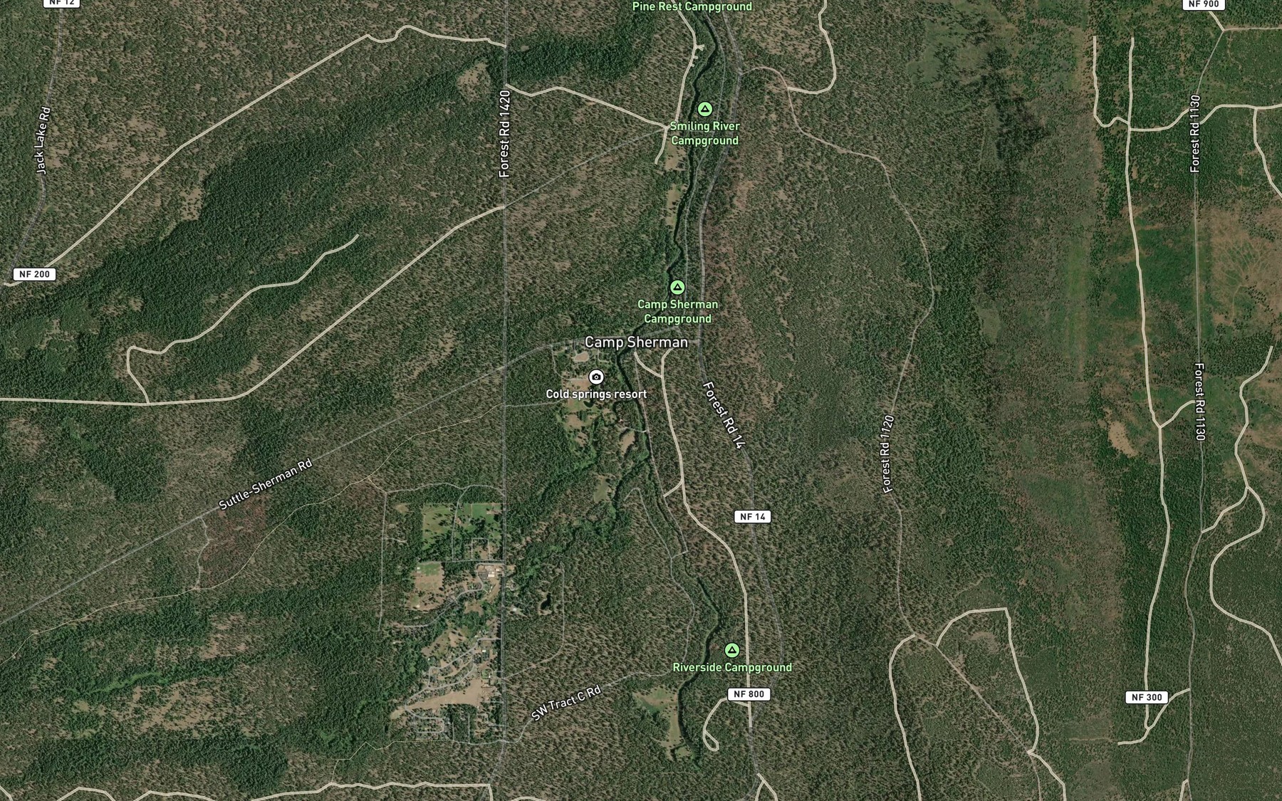 Satellite map of the North Fork Lake Creek