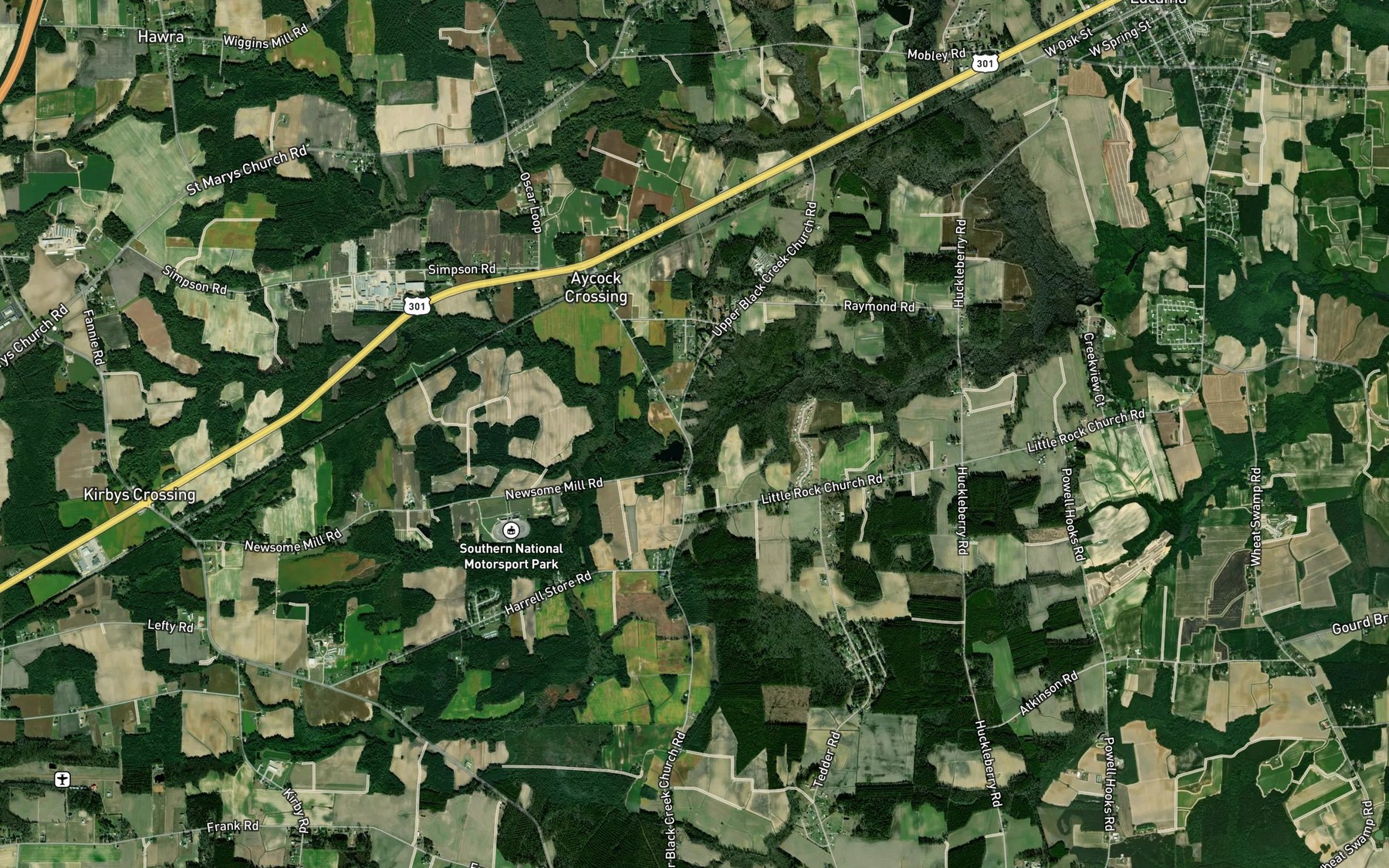 Satellite map of the Newson Millpond