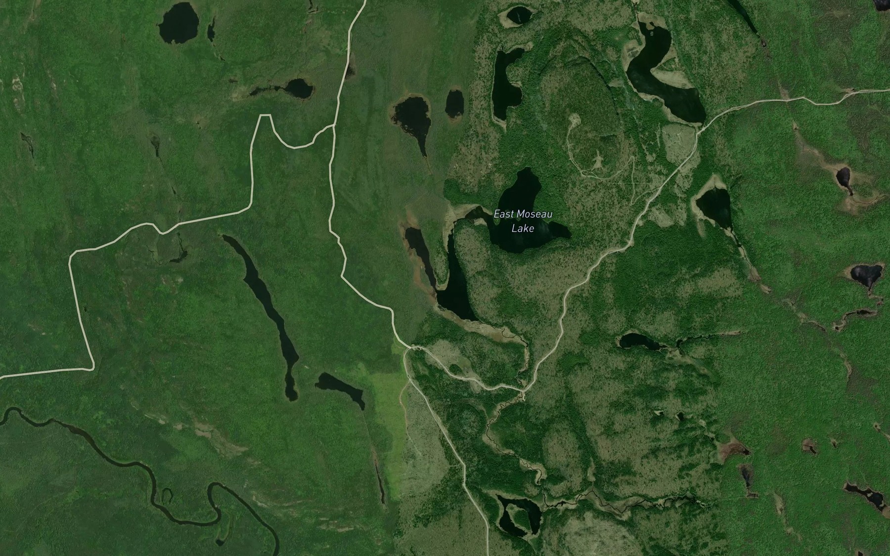 Satellite map of the Moseau Lake