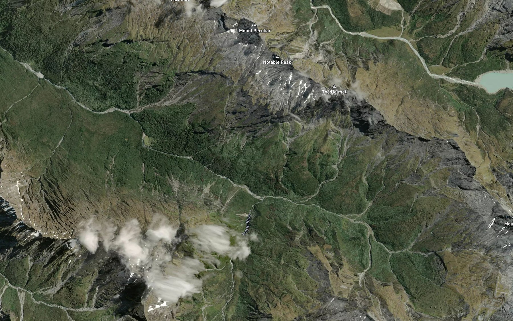 Satellite map of the Llewellyn Creek