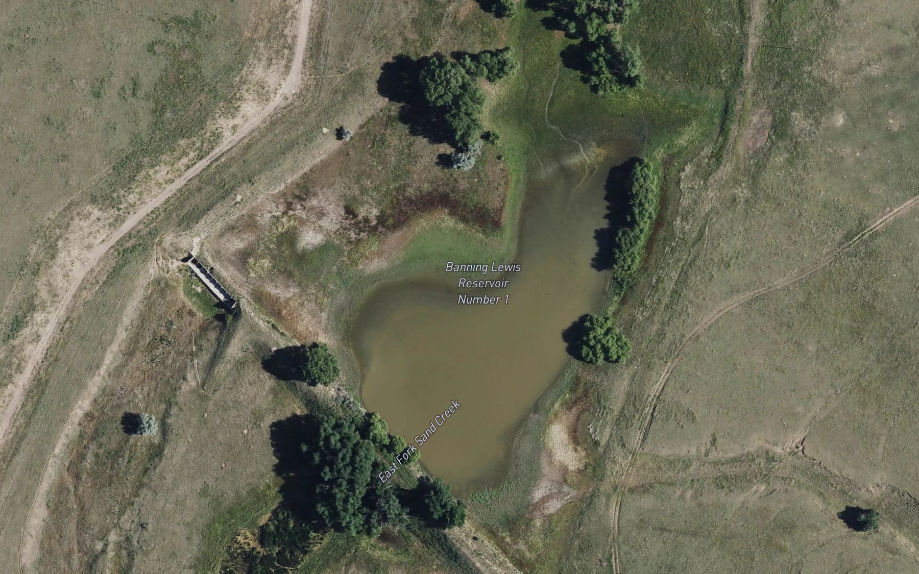 Satellite map of the Banning Lewis Reservoir Number 1