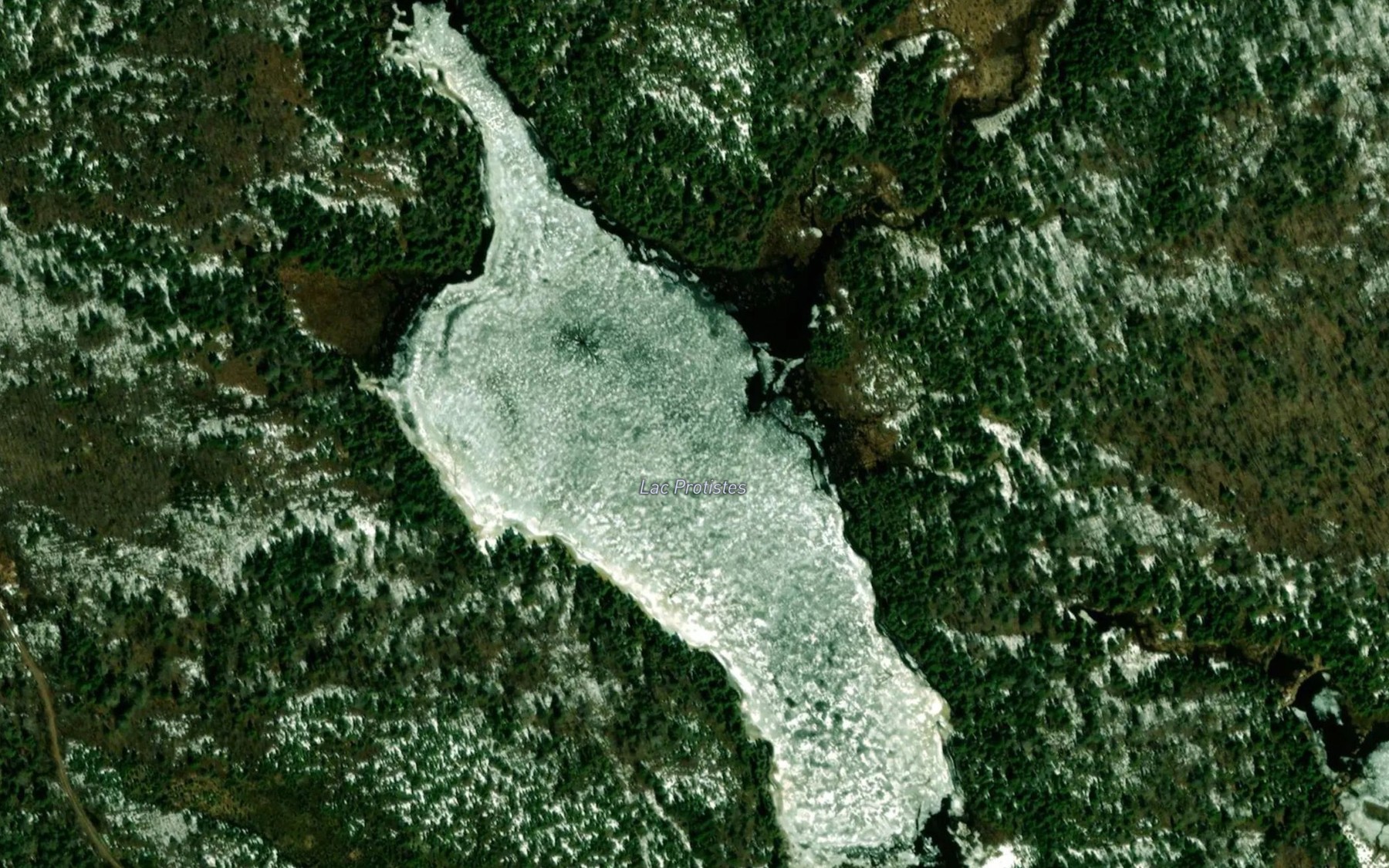Satellite map of the Lac Protistes