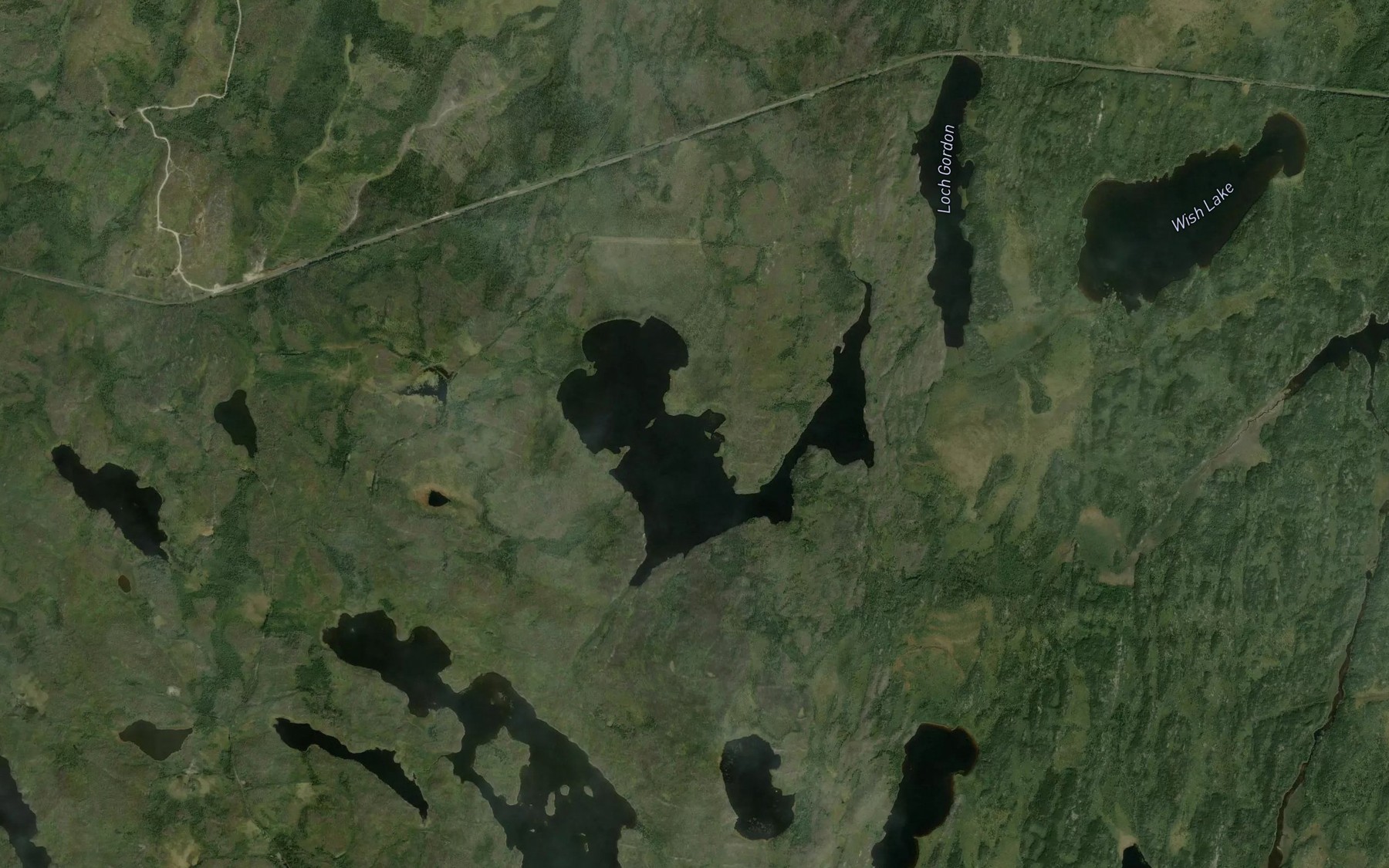 Satellite map of the Rainbow Lake